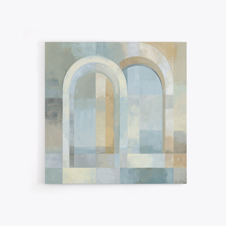 Light Scandinavian Abstract Arches Framed Canvas Print, Dental Office Art, Dental Assistant, Office Decor, Fine Art, Calm, DOA-1x1-65