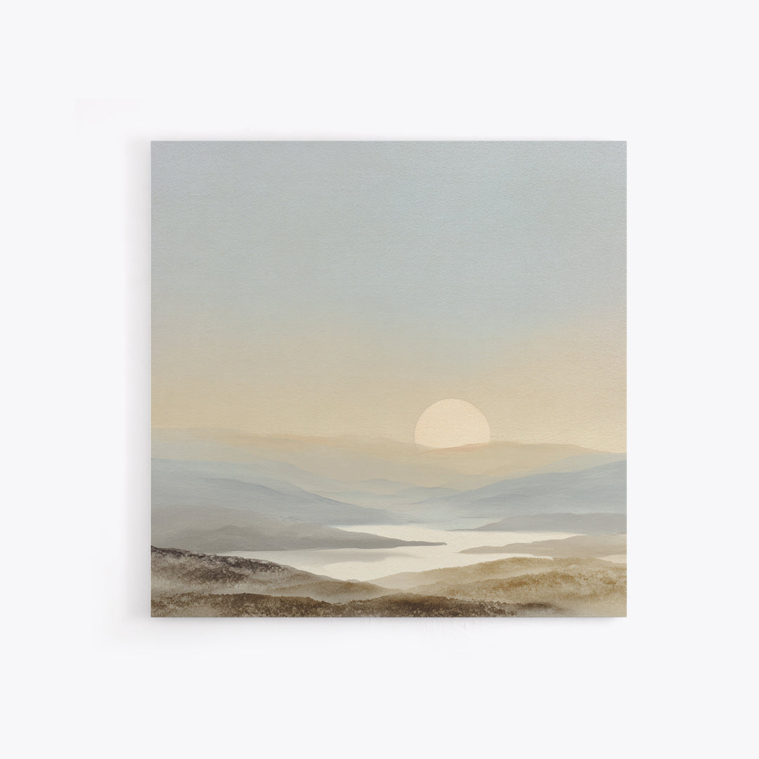 Soft Gradient Sunrise Framed Canvas Print, Dental Office Art, Tooth Art, Office Decor, Calm, Modern Decor, Fine Art Print, DOA-1x1-68