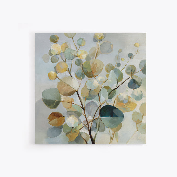 Soft Botanical Eucalyptus Print for Clean Atmosphere Canvas Print, Dental Office Art, Dental Office, Office Decor, Calm, DOA-1x1-75