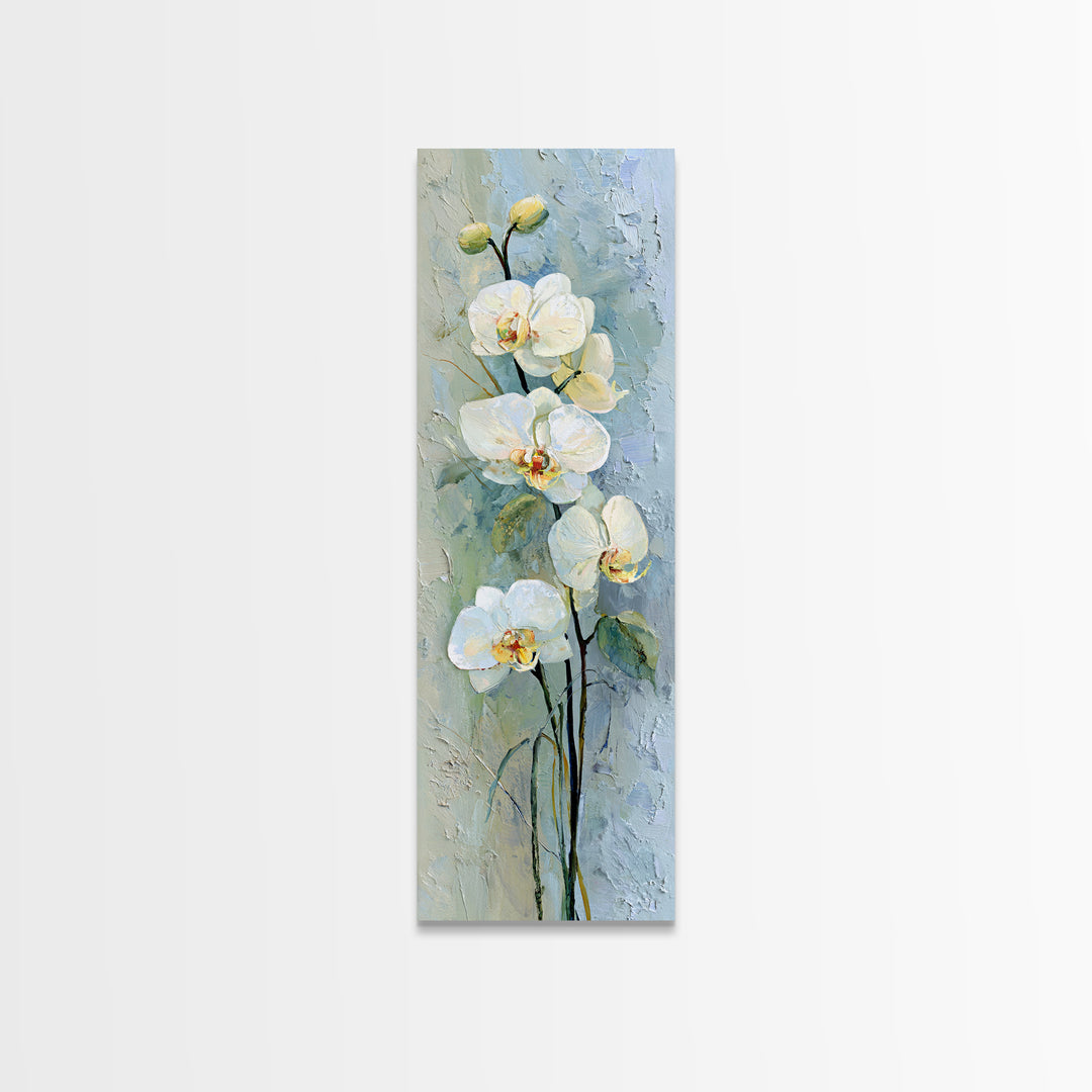 White Orchid on Stone Background Framed Canvas Print, Dental Office Art, Dentistry Art, Office Decor, Fine Art, Calm, DOA-1x3-24