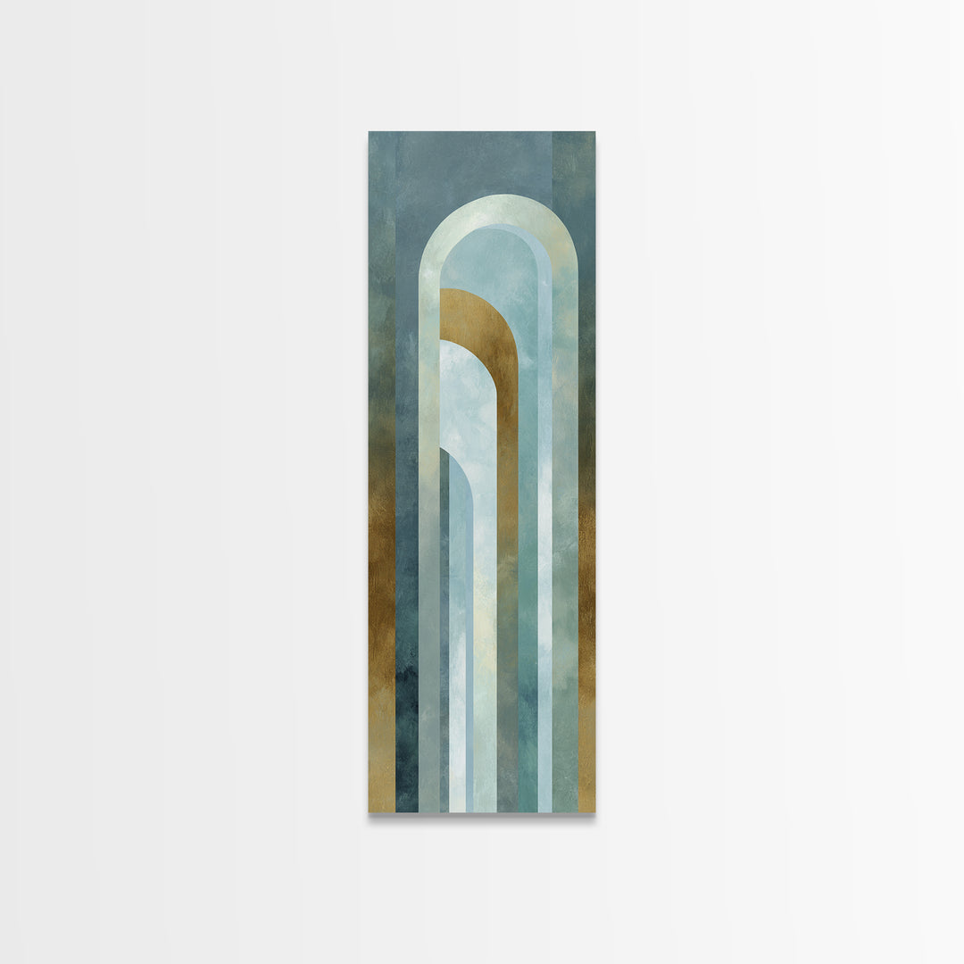 Light Scandinavian Abstract Arches Framed Canvas Print, Dental Office Art, Dental Assistant, Office Decor, Abstract Art, Calm, DOA-1x3-29