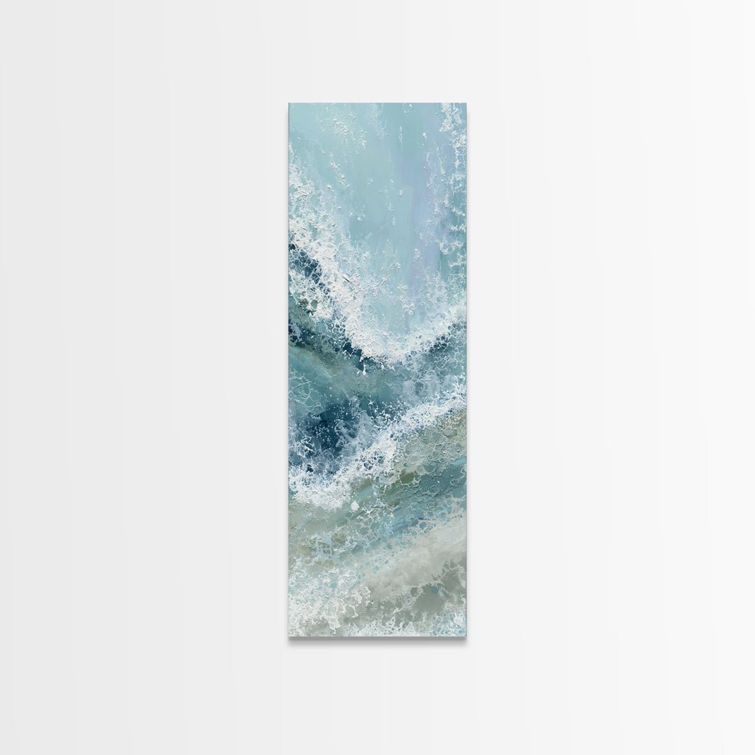 Calming Abstract Ocean Waves Canvas Print, Dental Office Art, Printable Digital, Office Decor, Oil Painting, Calm, DOA-1x3-37