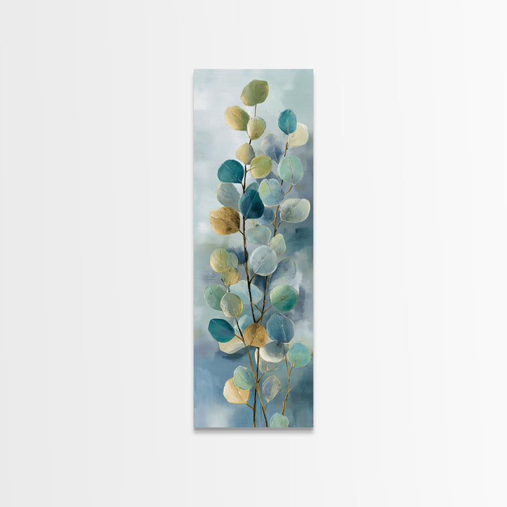 Soft Botanical Eucalyptus Print for Clean Atmosphere Canvas Print, Dental Office Art, Gallery Decor, Office Decor, Oil Painting, DOA-1x3-39