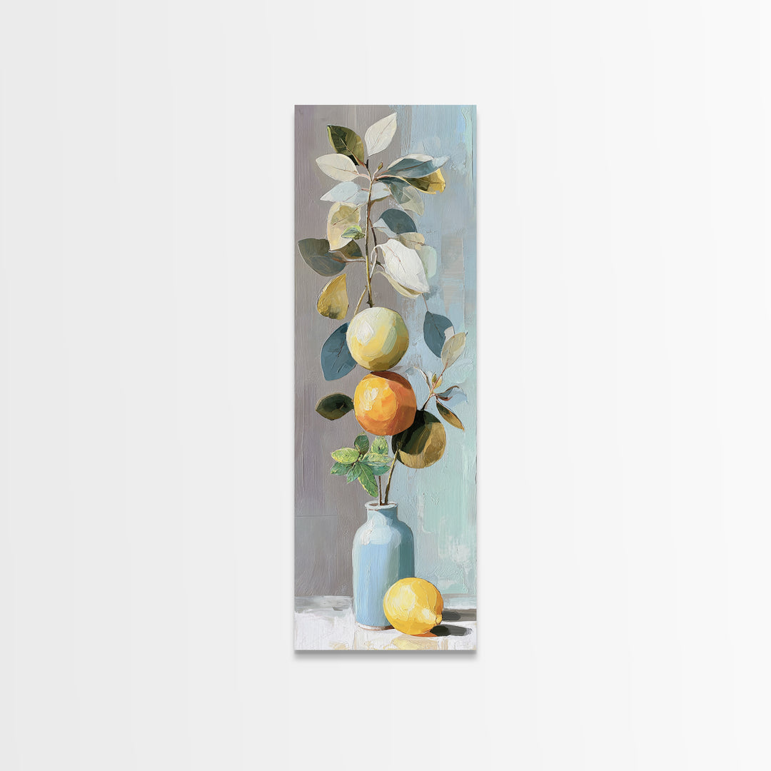 Fresh Citrus and Mint Still Life Canvas Print, Dental Office Art, Wall Decor, Office Decor, Fine Art, Calm, Contemporary Art, DOA-1x3-43