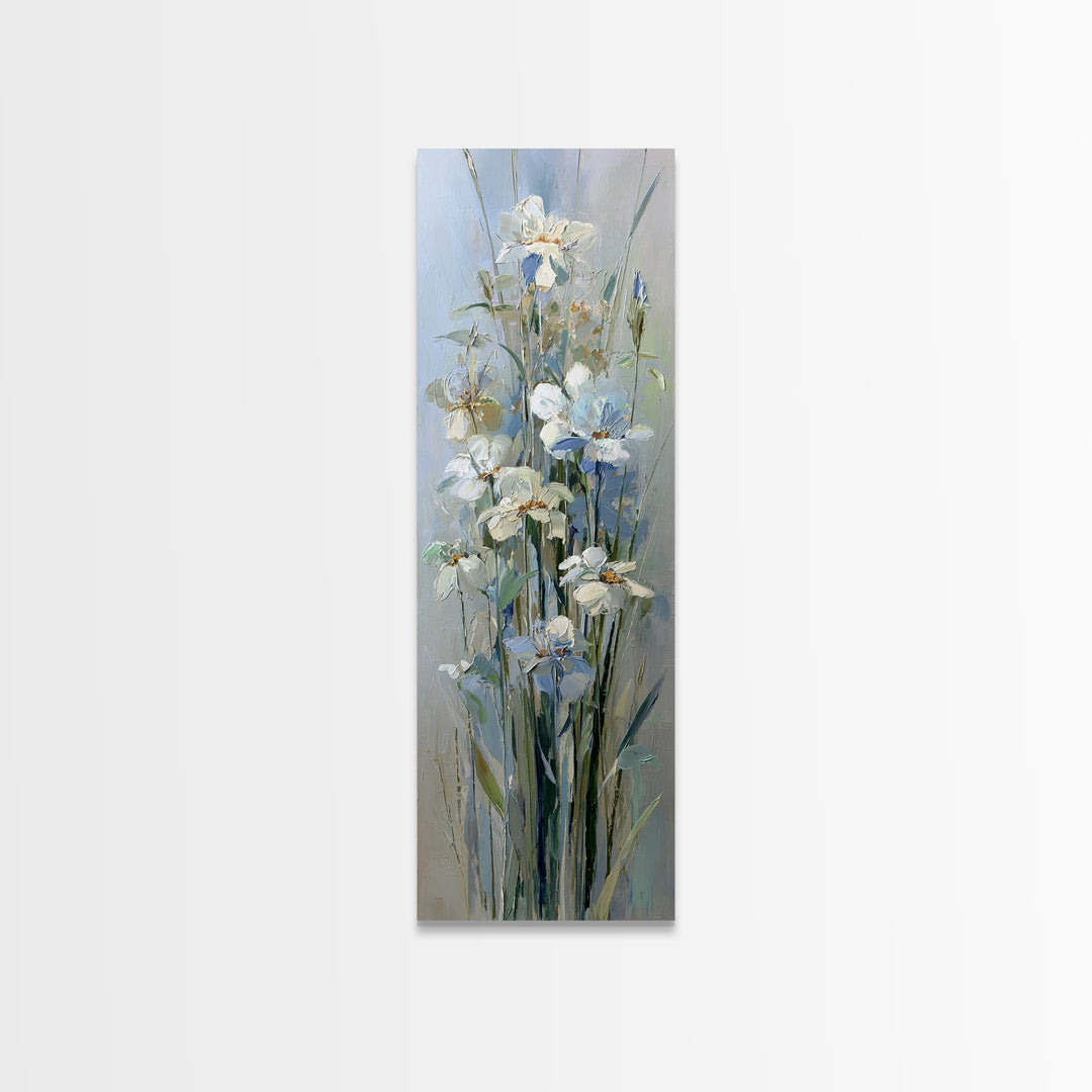 Sterile Modern Floral Painting Framed Canvas Print, Dental Office Art, Contemporary Art, Office Decor, Fine Art, Calm, DOA-1x3-71
