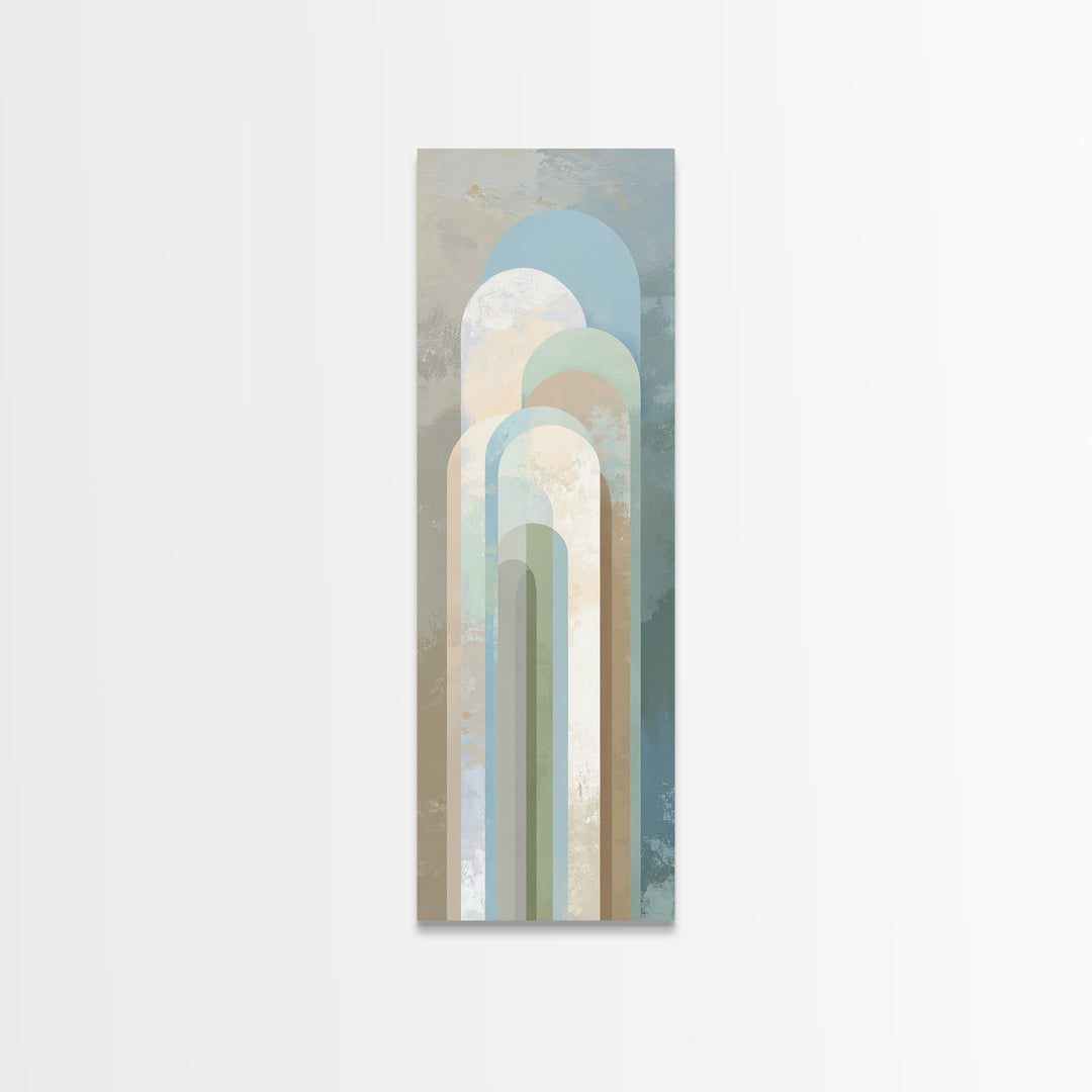 Light Scandinavian Abstract Arches Canvas Print, Dental Office Art, Science Art, Office Decor, Fine Art, Calm, Boho Decor, DOA-1x3-77