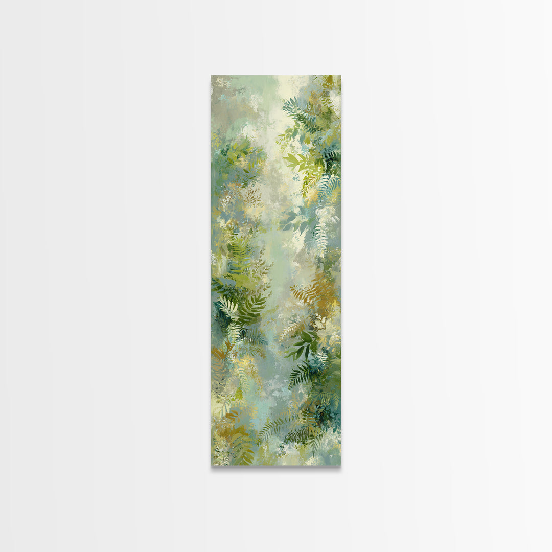 Botanical Fern Study Framed Canvas Print, Dental Office Art, Room Decor, Office Decor, Oil Painting, Calm, Minimalist Wall Art, DOA-1x3-79