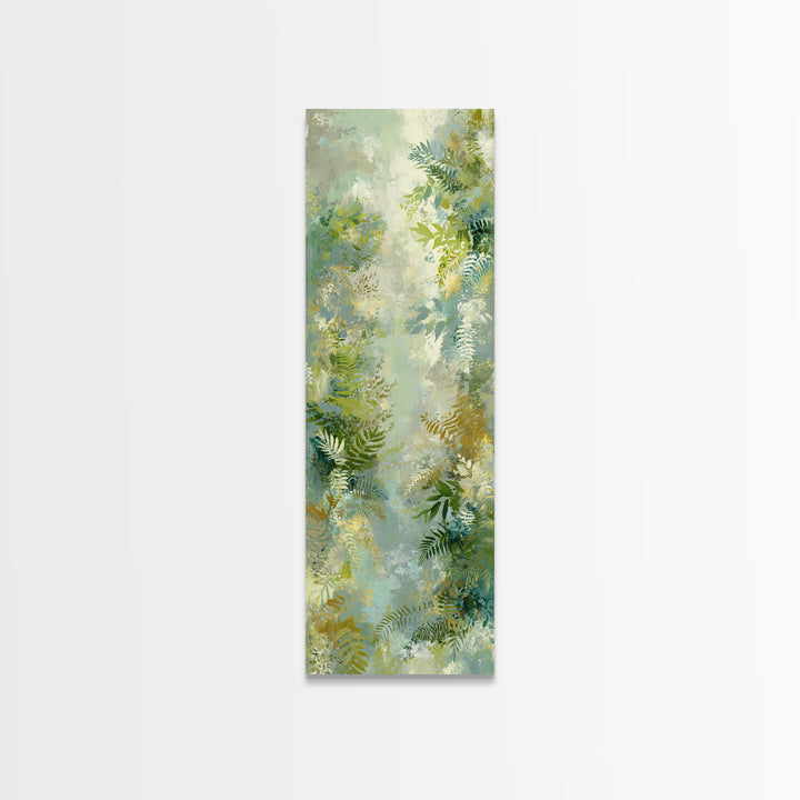 Botanical Fern Study Framed Canvas Print, Dental Office Art, Room Decor, Office Decor, Oil Painting, Calm, Minimalist Wall Art, DOA-1x3-79