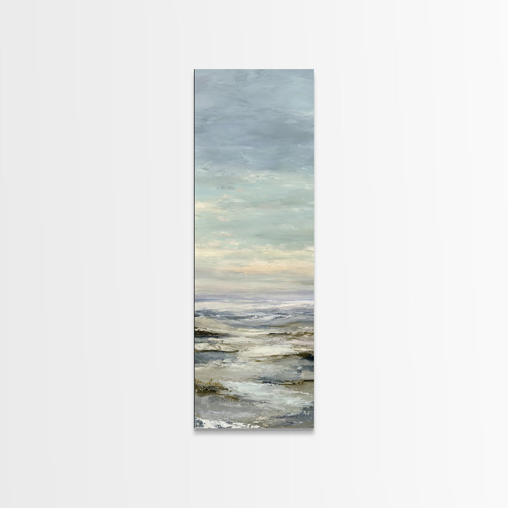 Soft Gradient Sunrise Framed Canvas Print, Dental Office Art, Textured Painting, Office Decor, Calm, Room Decor Aesthetic, DOA-1x3-80