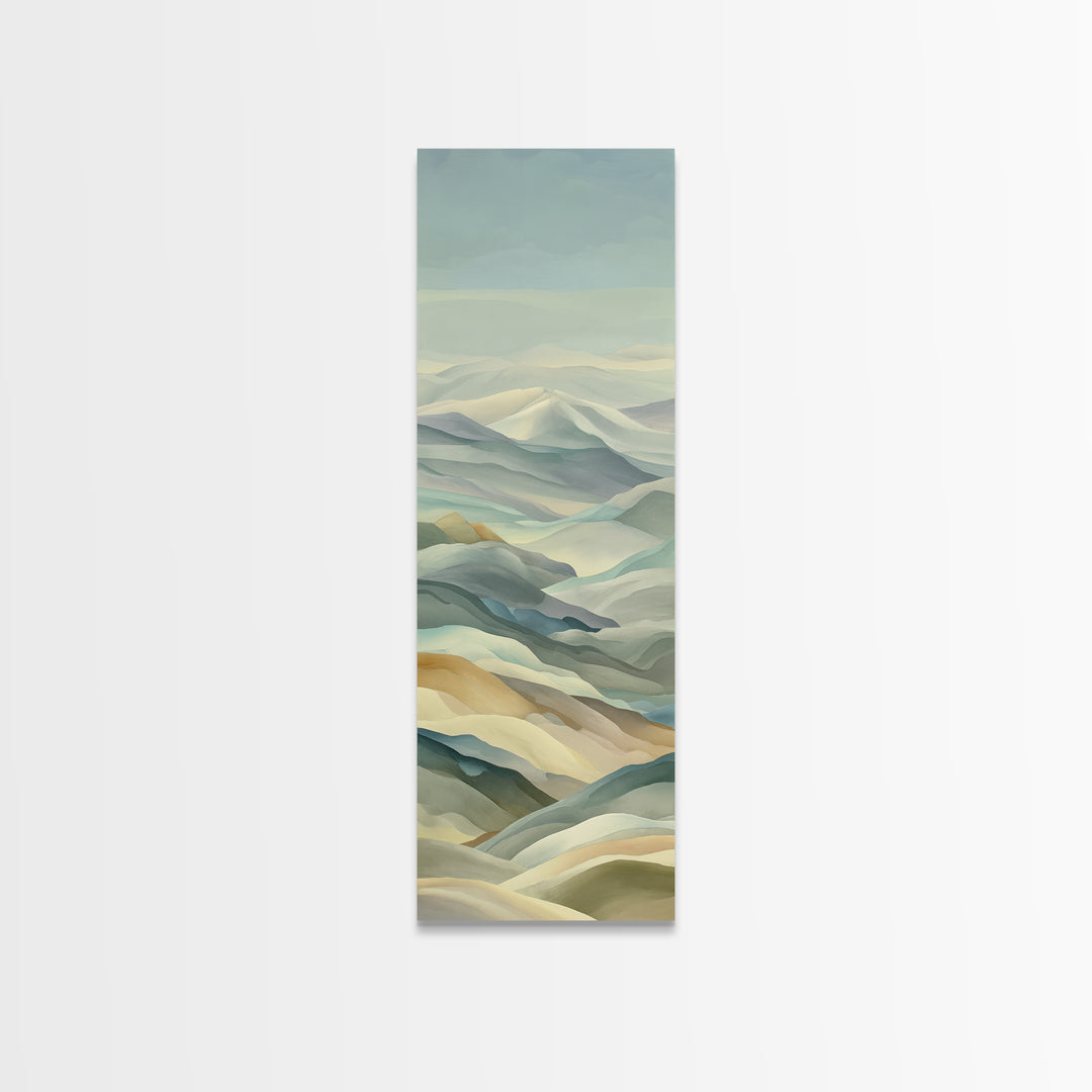 Gentle Mountain Landscape Canvas Print, Dental Office Art, Minimalist Decor, Office Decor, Fine Art, Calm, Motivational Poster, DOA-1x3-88