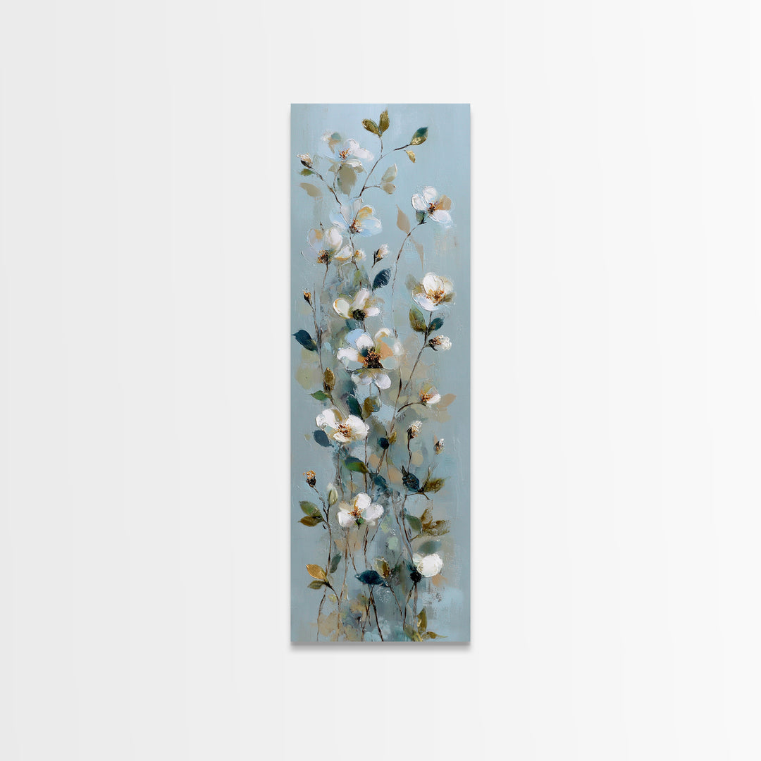 Sterile Modern Floral Painting Canvas Print, Dental Office Art, Office Decor, Oil Painting, Calm, Medical Office Decor, DOA-1x3-95