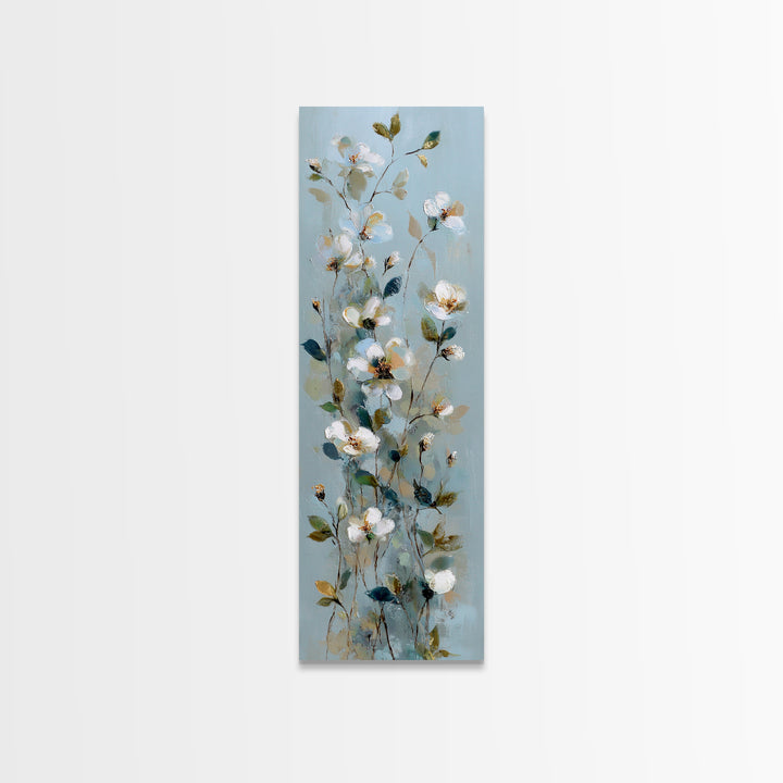 Sterile Modern Floral Painting Canvas Print, Dental Office Art, Office Decor, Oil Painting, Calm, Medical Office Decor, DOA-1x3-95