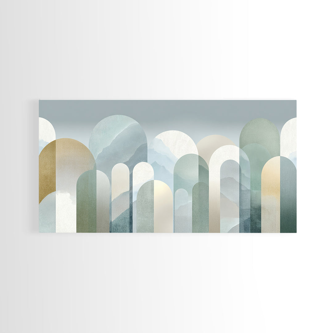 Light Scandinavian Abstract Arches Framed Canvas Print, Dental Office Art, Home Decor, Office Decor, Abstract Art, Calm, DOA-2x1-13
