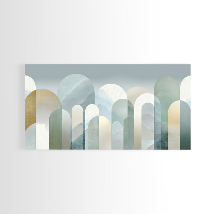 Light Scandinavian Abstract Arches Framed Canvas Print, Dental Office Art, Home Decor, Office Decor, Abstract Art, Calm, DOA-2x1-13