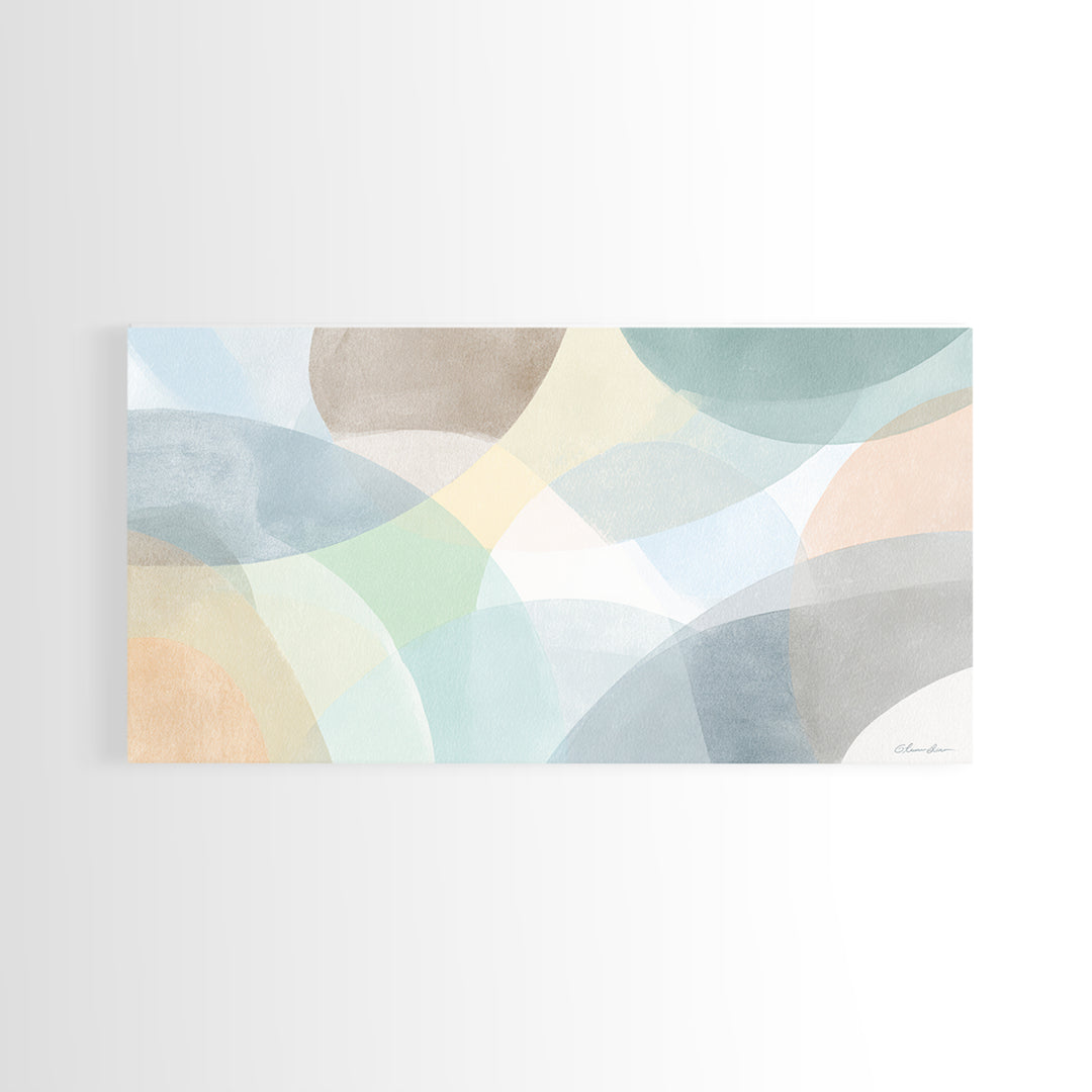 Simple Rainbow Pastel Shapes for Children Canvas Print, Dental Office Art, Gallery Decor, Office Decor, Abstract Art, Calm, DOA-2x1-17