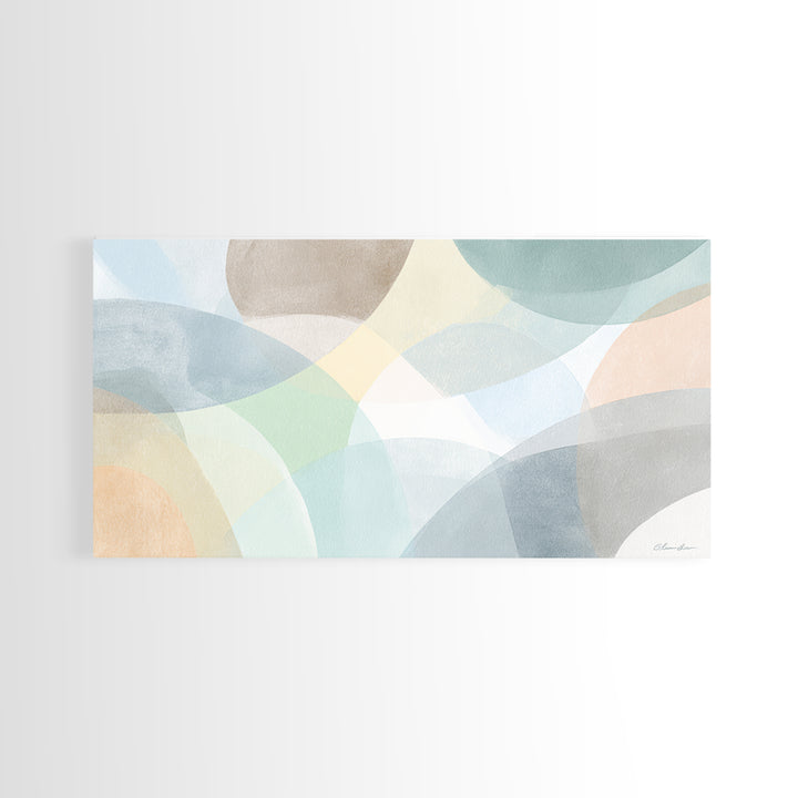 Simple Rainbow Pastel Shapes for Children Canvas Print, Dental Office Art, Gallery Decor, Office Decor, Abstract Art, Calm, DOA-2x1-17