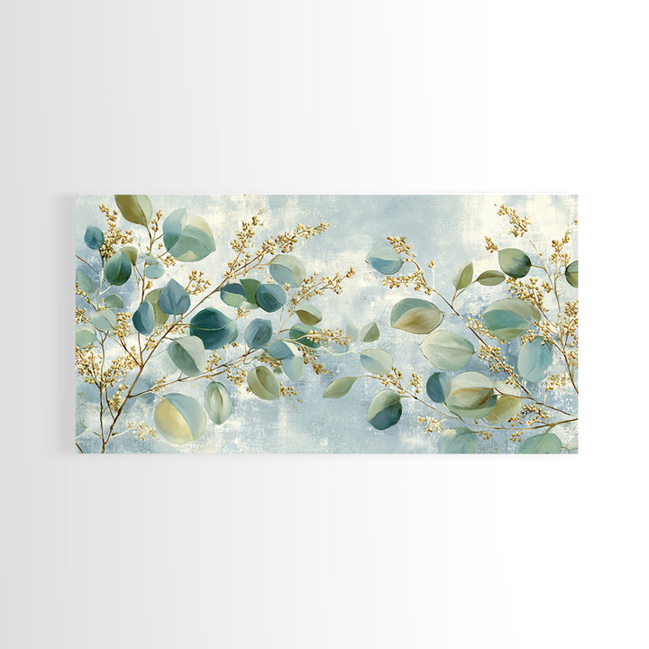 Soft Botanical Eucalyptus Print for Clean Atmosphere Canvas Print, Dental Office Art, Wall Art, Office Decor, Calm, DOA-2x1-23