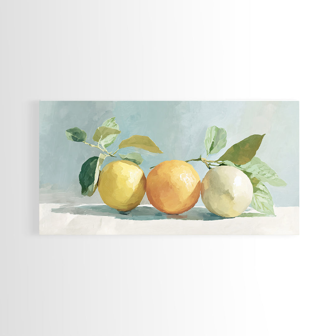 Fresh Citrus and Mint Still Life Framed Canvas Print, Dental Office Art, Unique Wall Art, Office Decor, Fine Art, Calm, DOA-2x1-3