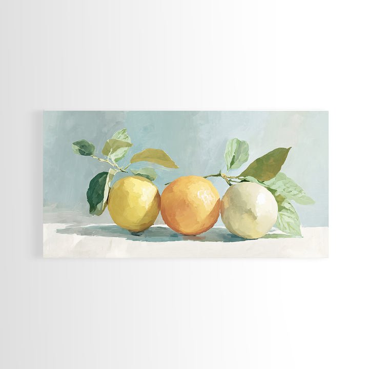 Fresh Citrus and Mint Still Life Framed Canvas Print, Dental Office Art, Unique Wall Art, Office Decor, Fine Art, Calm, DOA-2x1-3