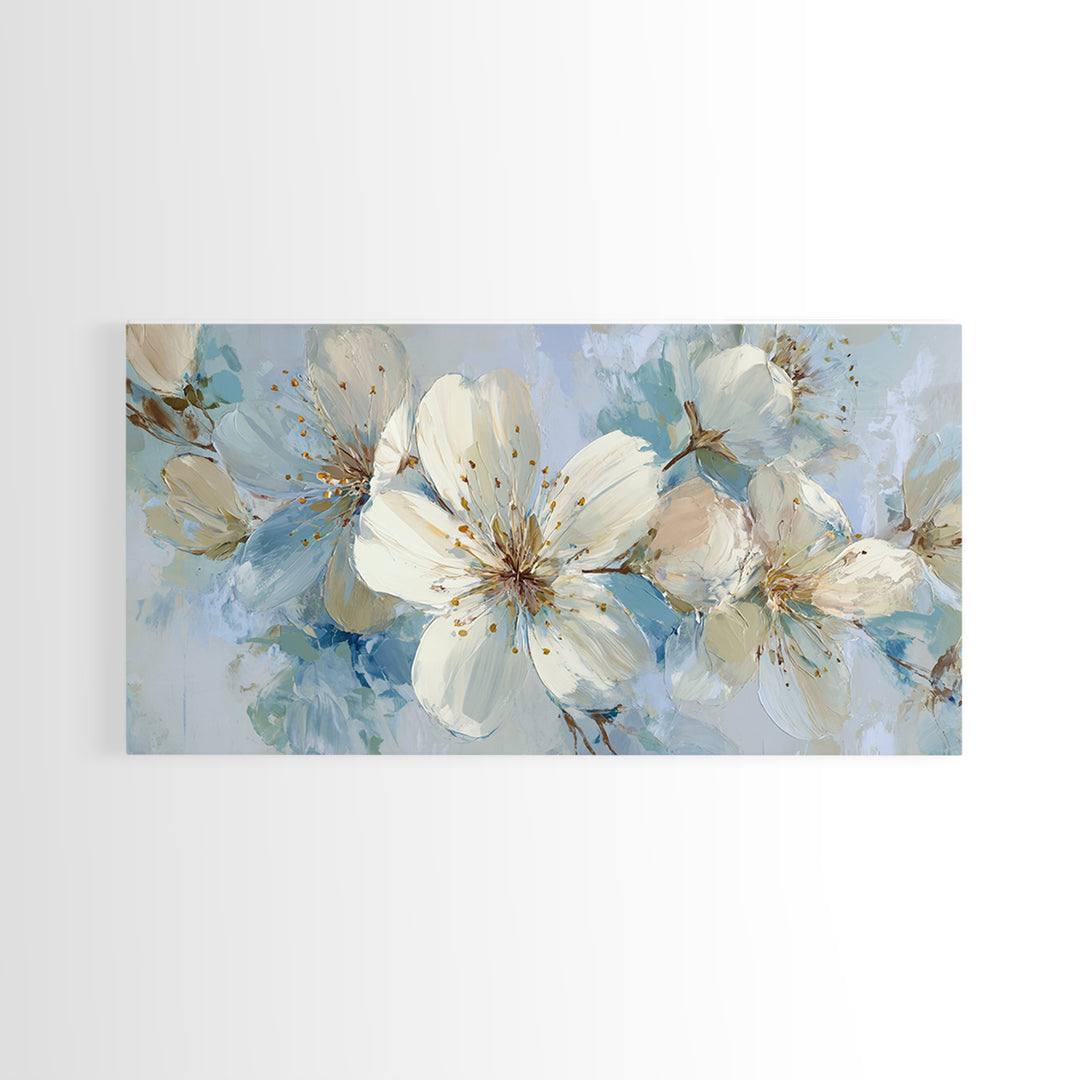Sterile Modern Floral Painting Canvas Print, Dental Office Art, Decor, Office Decor, Fine Art, Calm, Digital Artwork, DOA-2x1-31