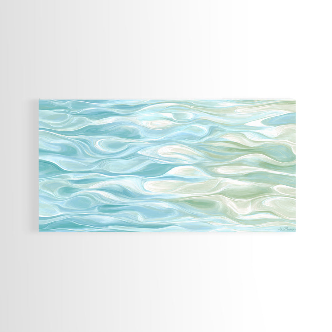 Abstract Water Ripple Pattern Framed Canvas Print, Dental Office Art, Medical Office Art, Office Decor, Abstract Art, Calm, DOA-2x1-33