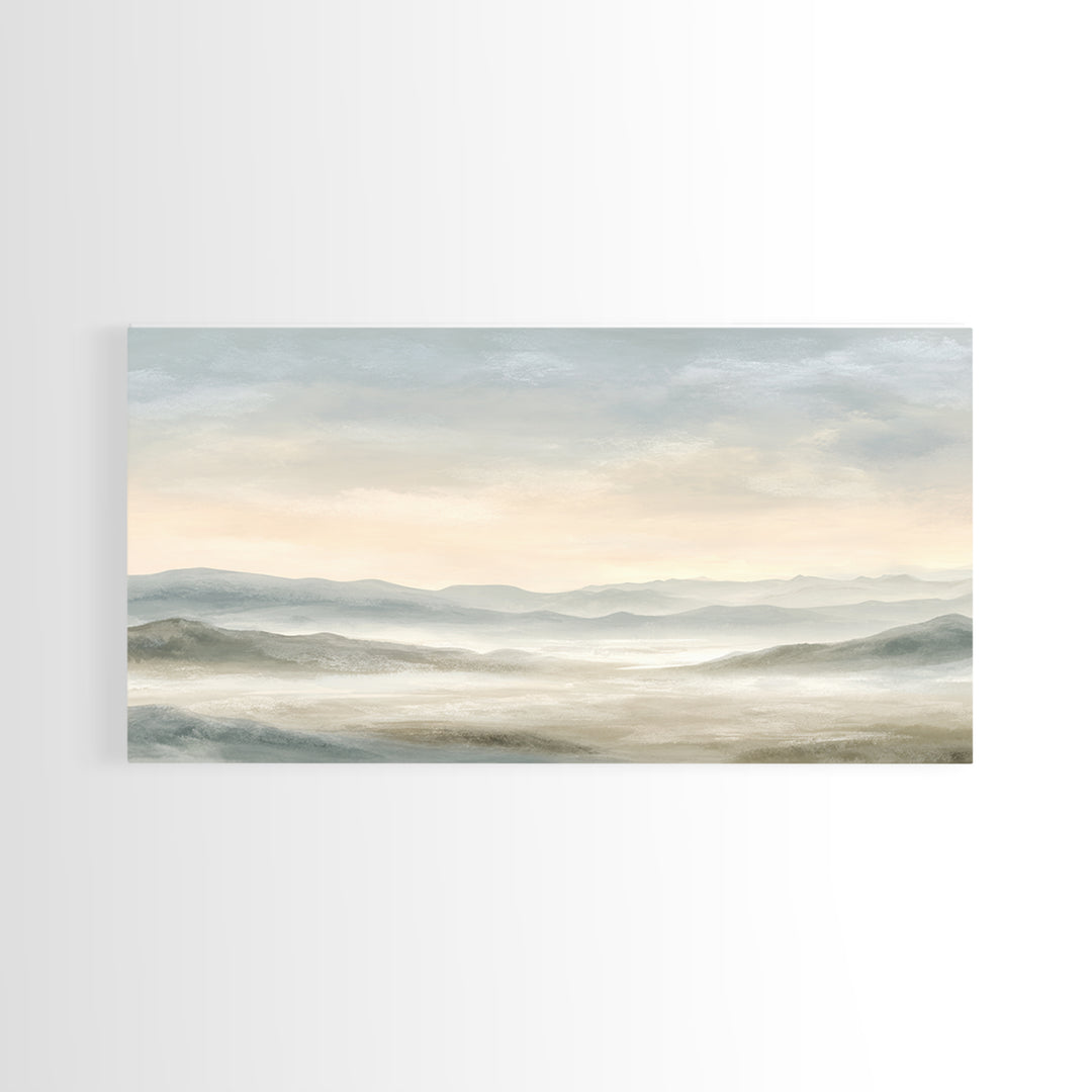 Soft Gradient Sunrise Framed Canvas Print, Dental Office Art, Contemporary Art, Office Decor, Fine Art, Calm, Dental Wall Art, DOA-2x1-40