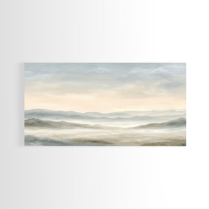 Soft Gradient Sunrise Framed Canvas Print, Dental Office Art, Contemporary Art, Office Decor, Fine Art, Calm, Dental Wall Art, DOA-2x1-40