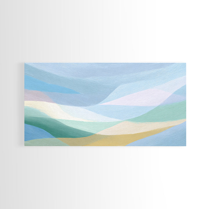 Simple Rainbow Pastel Shapes for Children Canvas Print, Dental Office Art, Gallery Decor, Office Decor, Abstract Art, Calm, DOA-2x1-41
