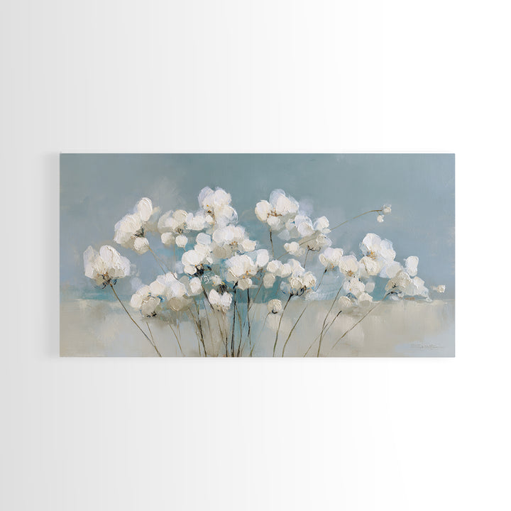 Sterile Modern Floral Painting Framed Canvas Print, Dental Office Art, Minimalist Wall Art, Office Decor, Fine Art, Calm, DOA-2x1-55
