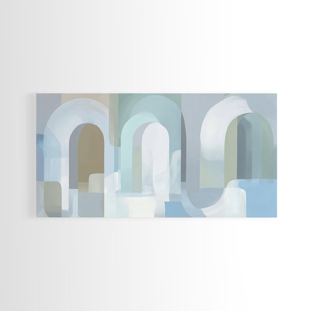 Light Scandinavian Abstract Arches Canvas Print, Dental Office Art, Statement Artwork, Office Decor, Abstract Art, Calm, DOA-2x1-61