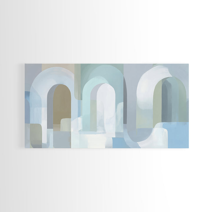 Light Scandinavian Abstract Arches Canvas Print, Dental Office Art, Statement Artwork, Office Decor, Abstract Art, Calm, DOA-2x1-61