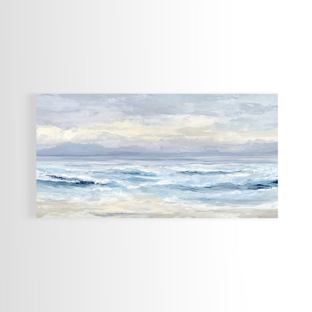 Calming Abstract Ocean Waves Canvas Print, Dental Office Art, Minimalist Decor, Office Decor, Calm, Motivational Poster, DOA-2x1-69