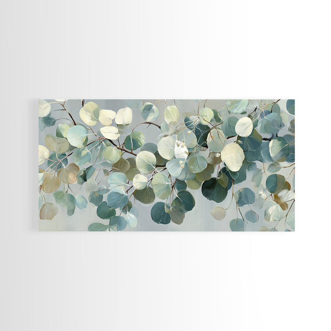 Soft Botanical Eucalyptus Print for Clean Atmosphere Canvas Print, Dental Office Art, Medical Office Decor, Office Decor, Calm, DOA-2x1-71