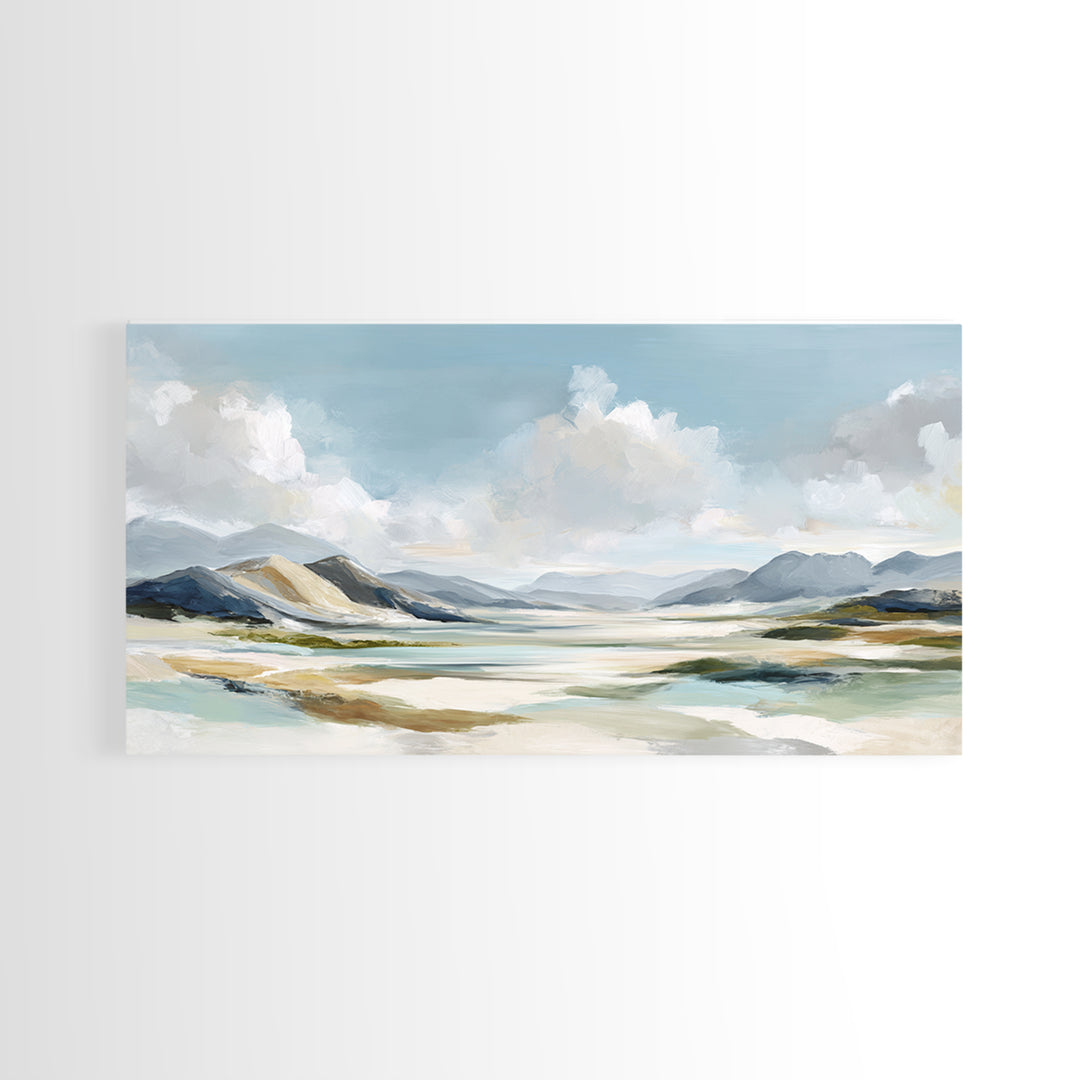 Gentle Mountain Landscape Framed Canvas Print, Dental Office Art, Unique Wall Art, Office Decor, Calm, Dental Assistant, DOA-2x1-72