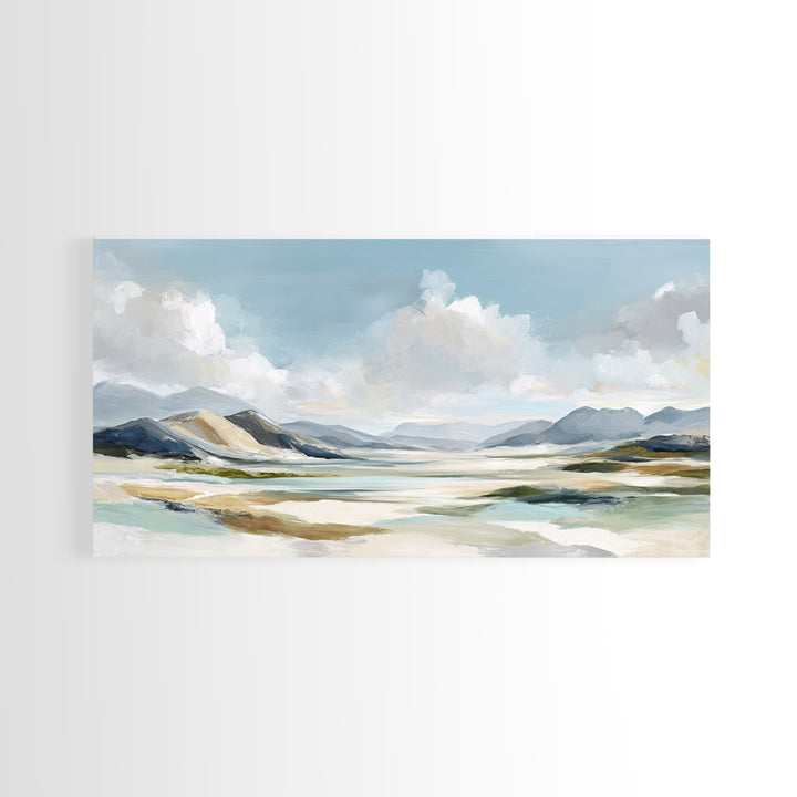 Gentle Mountain Landscape Framed Canvas Print, Dental Office Art, Unique Wall Art, Office Decor, Calm, Dental Assistant, DOA-2x1-72