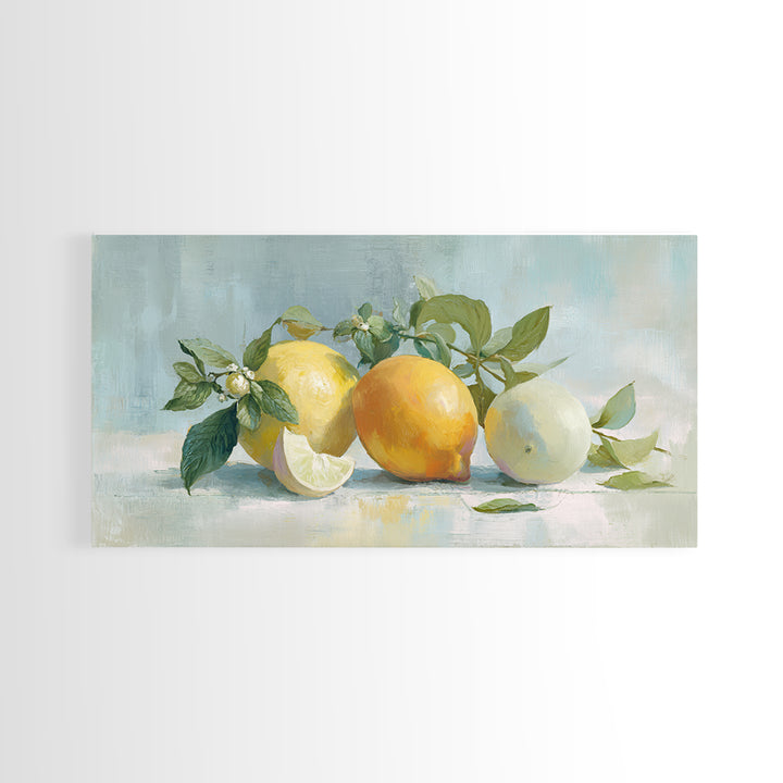 Fresh Citrus and Mint Still Life Framed Canvas Print, Dental Office Art, Medical Office Art, Office Decor, Fine Art, Calm, DOA-2x1-75