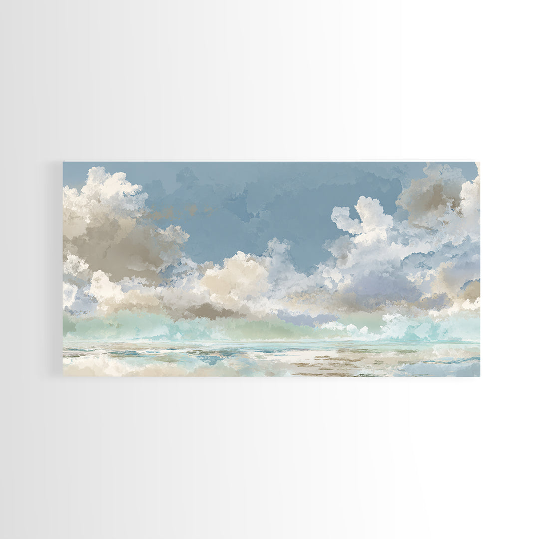 Peaceful Clouds over Open Meadow Canvas Print, Dental Office Art, Art Print, Office Decor, Fine Art, Calm, Unique Wall Art, DOA-2x1-77
