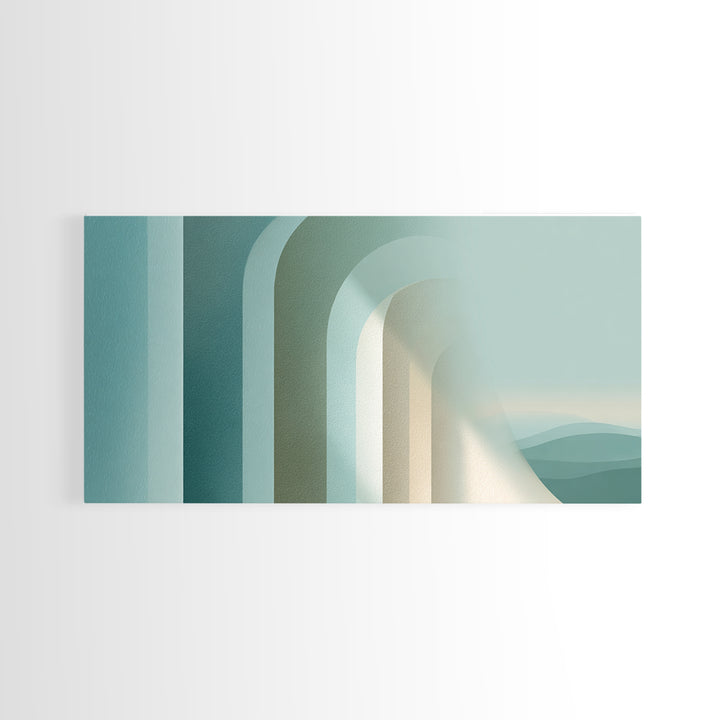 Light Scandinavian Abstract Arches Framed Canvas Print, Dental Office Art, Textured Painting, Office Decor, Fine Art, Calm, DOA-2x1-85