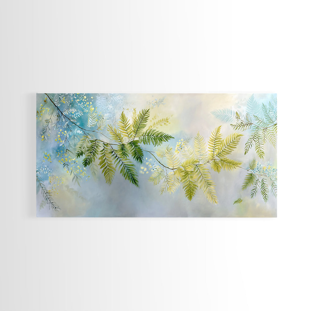 Botanical Fern Study Framed Canvas Print, Dental Office Art, Dental Hygiene, Office Decor, Watercolor Art, Calm, DOA-2x1-87
