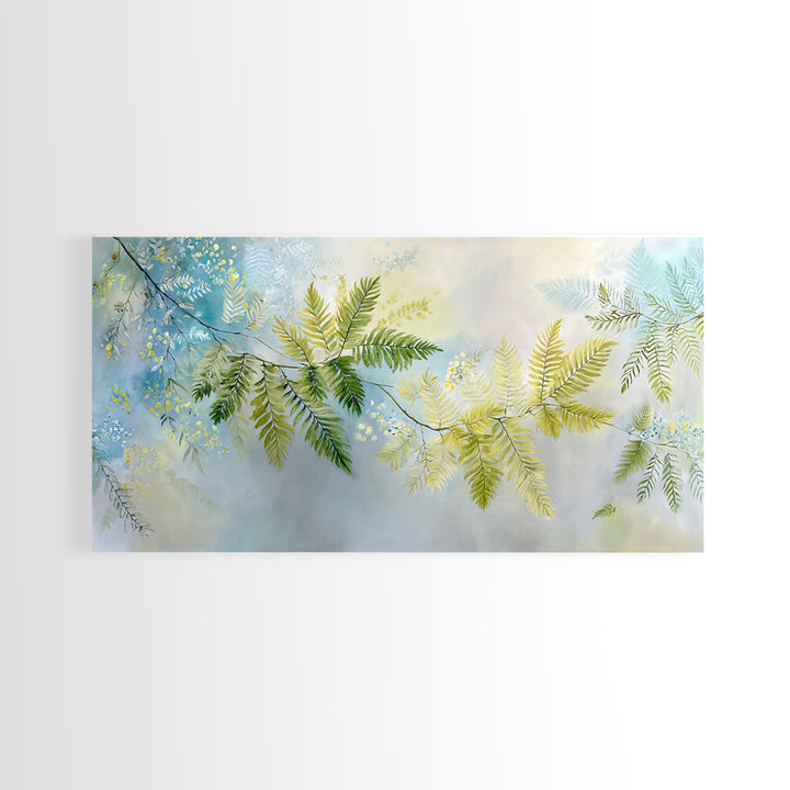 Botanical Fern Study Framed Canvas Print, Dental Office Art, Dental Hygiene, Office Decor, Watercolor Art, Calm, DOA-2x1-87