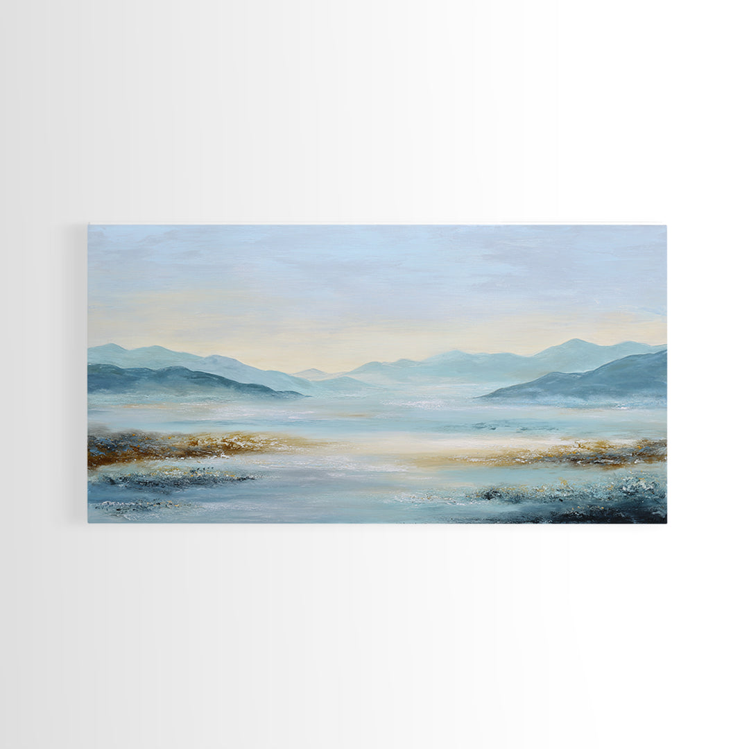 Soft Gradient Sunrise Framed Canvas Print, Dental Office Art, Motivational Poster, Office Decor, Fine Art, Calm, Dentistry Art, DOA-2x1-88