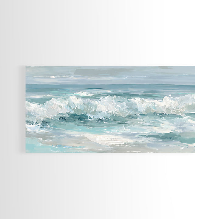 Calming Abstract Ocean Waves Canvas Print, Dental Office Art, Minimalist Decor, Office Decor, Calm, Motivational Poster, DOA-2x1-93