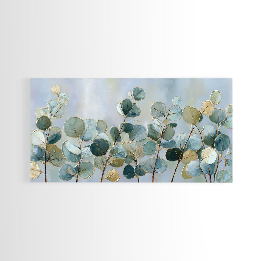 Soft Botanical Eucalyptus Print for Clean Atmosphere Canvas Print, Dental Office Art, Dentistry Art, Office Decor, Calm, DOA-2x1-95
