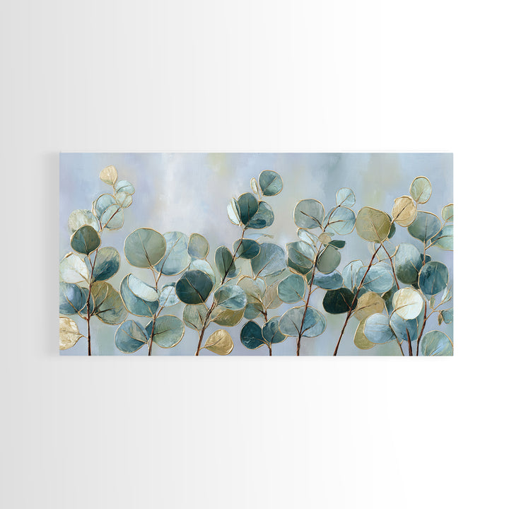 Soft Botanical Eucalyptus Print for Clean Atmosphere Canvas Print, Dental Office Art, Dentistry Art, Office Decor, Calm, DOA-2x1-95