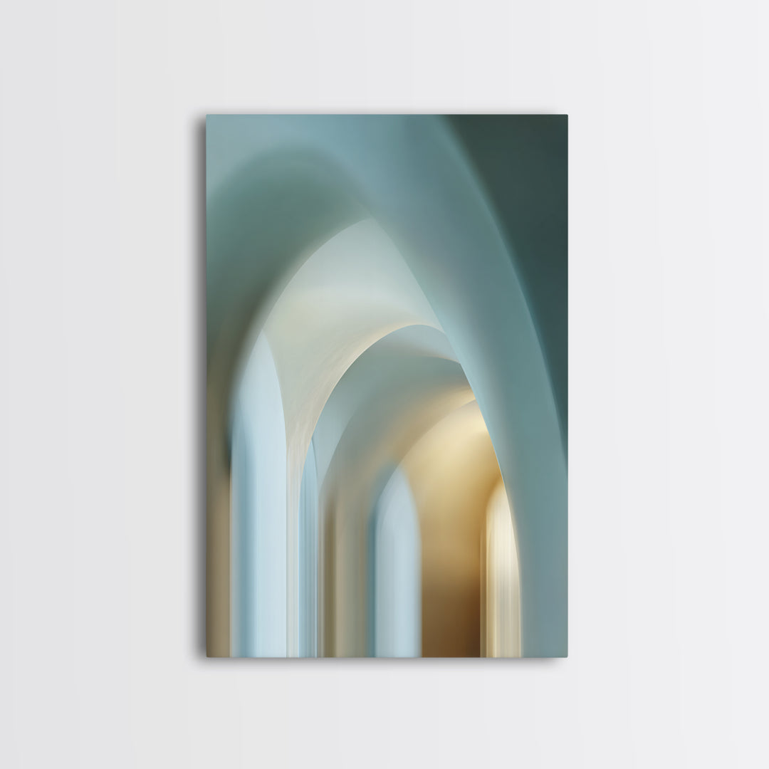Light Scandinavian Abstract Arches Framed Canvas Print, Dental Office Art, Home Decor, Office Decor, Fine Art, Calm, DOA-2x3-1