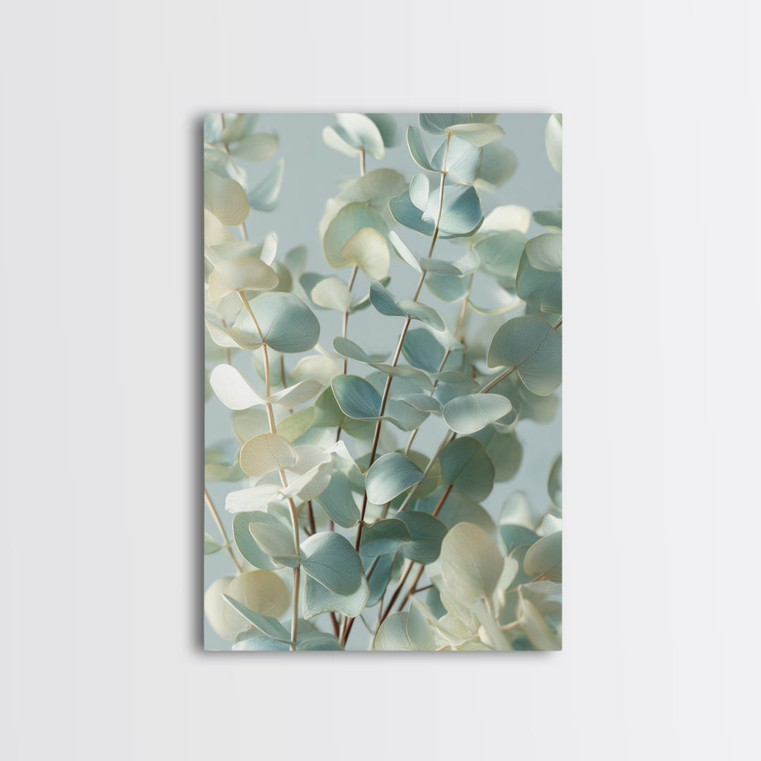 Soft Botanical Eucalyptus Print for Clean Atmosphere Canvas Print, Dental Office Art, Room Decor Aesthetic, Office Decor, Calm, DOA-2x3-11