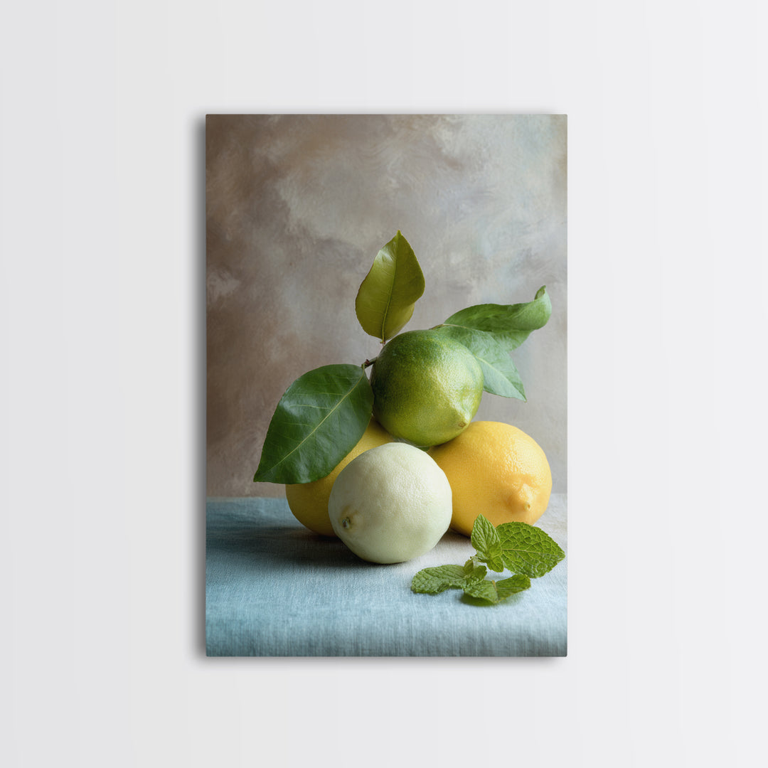 Fresh Citrus and Mint Still Life Canvas Print, Dental Office Art, Dental, Office Decor, Calm, Tooth Art, Dentistry Art, DOA-2x3-15