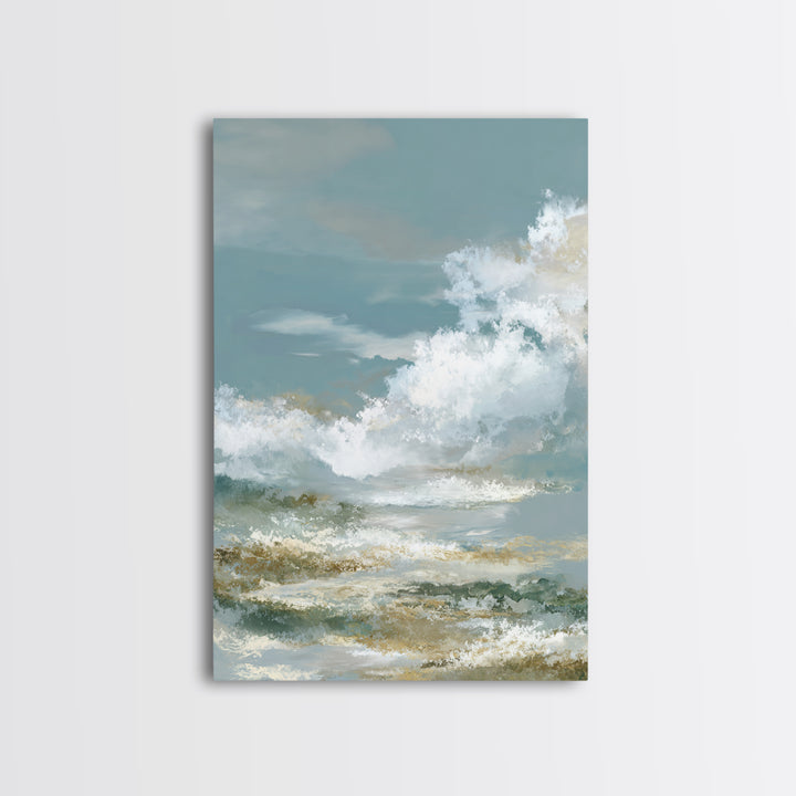 Peaceful Clouds over Open Meadow Framed Canvas Print, Dental Office Art, Modern Decor, Office Decor, Fine Art, Calm, Poster, DOA-2x3-17