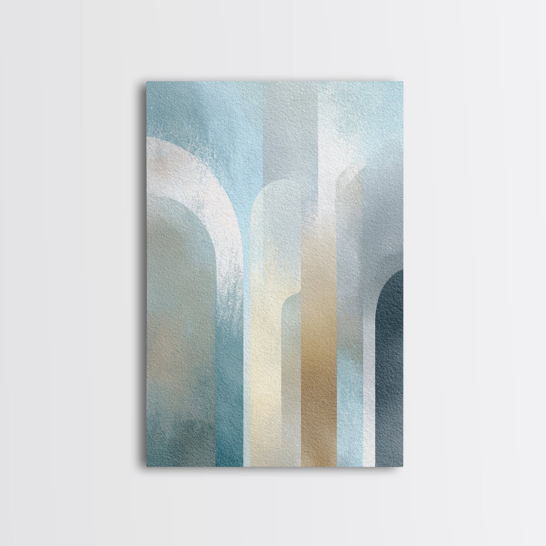 Light Scandinavian Abstract Arches Framed Canvas Print, Dental Office Art, Home Decor, Office Decor, Fine Art, Calm, DOA-2x3-25