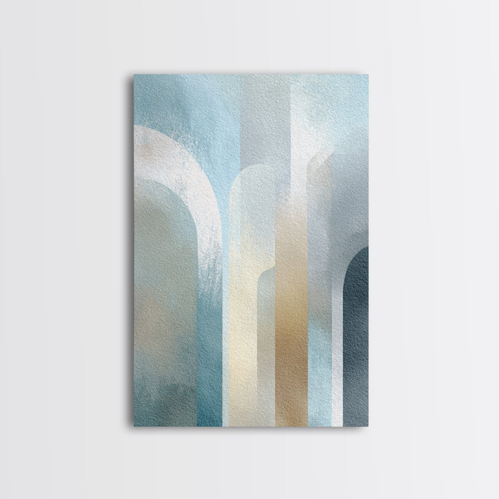 Light Scandinavian Abstract Arches Framed Canvas Print, Dental Office Art, Home Decor, Office Decor, Fine Art, Calm, DOA-2x3-25